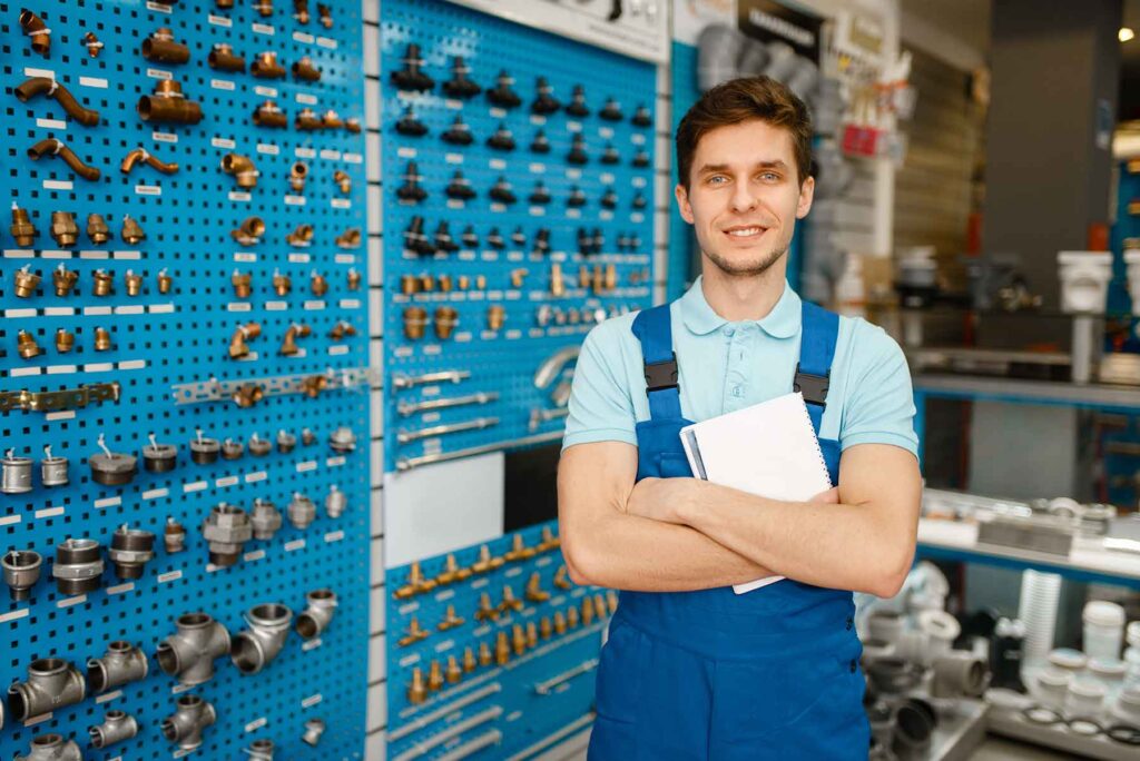 plumber-at-showcase-with-valves-and-pipe-adapters-DP38LCE.jpg